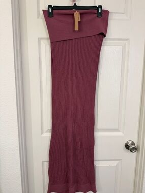 Skims Ribbed Knit Maxi Skirt